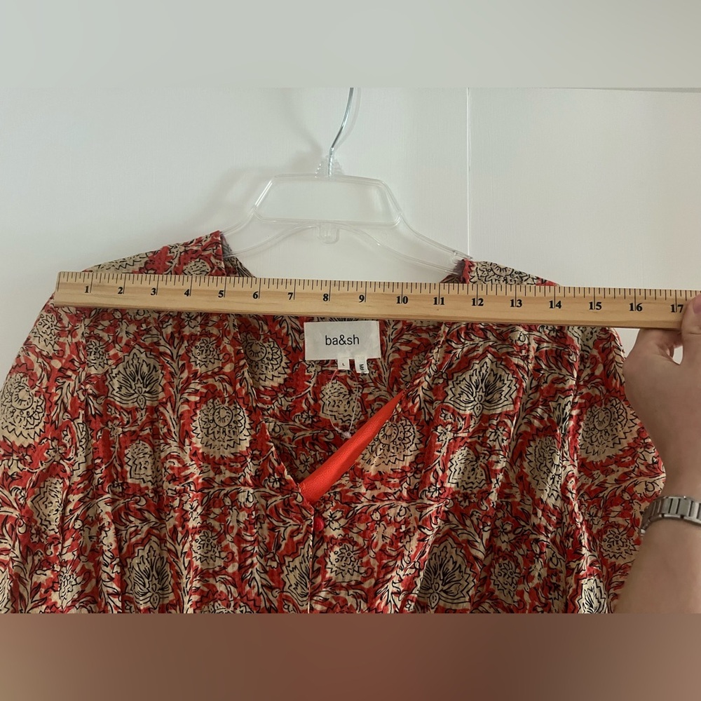 ba&sh Red and Gold Patterned Dress - Picture 12 of 14